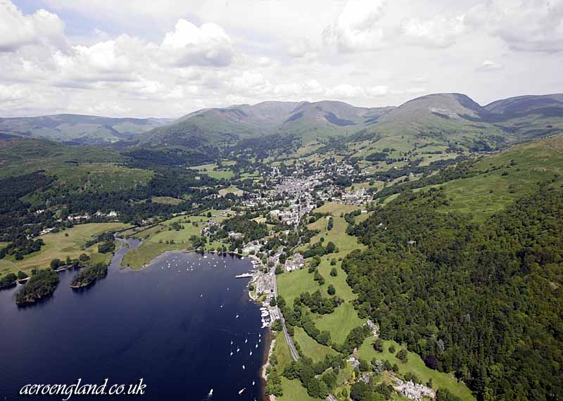 aerial photograph of
          Ambleside in the Lake District