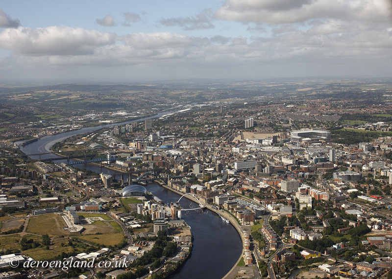 aerial photograph of
          Newcastle-upon-Tyne