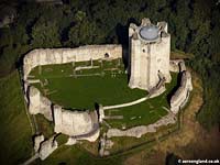aerial of Conisborough
                  Castle Yorkshire UK