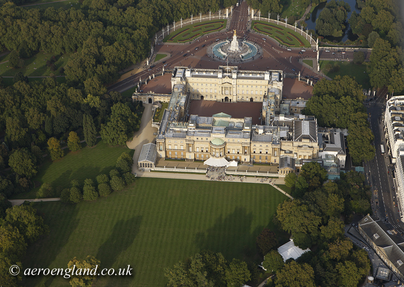 aerial photo of
          Buckingham Palace London