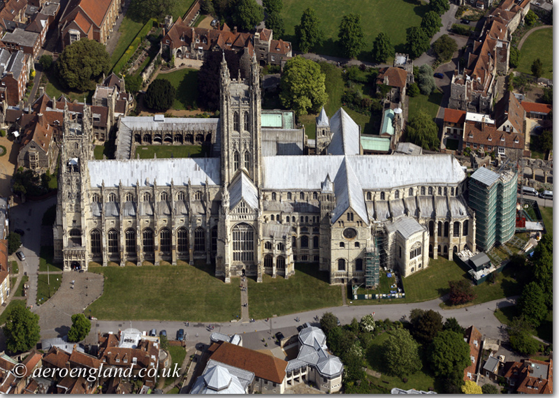 aerial photograph of
          Canterbury Cathedral Kent England