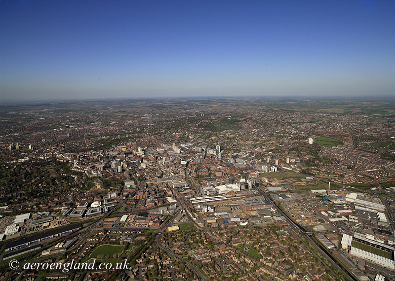 aerial photograph of Nottingham